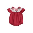 thumbnail image 2 of 4th Of July Baby Girl Outfit Newborn Smocked Bubble Romper Infant USA Flag Bodysuit Top Summer Patriotic Clothes, 2 of 9