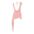 thumbnail image 4 of Vestido Amoldeado Al Cuerpo Vestido ajustado para mujer, minivestido asimétrico con tirantes de flores en 3D, traje de fiesta con cordones Cgtredaw Rosa L para Mujer, 4 of 9