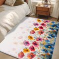 thumbnail image 4 of Spring Floral Area Rugs 3x5 ft Watercolor Red Orange Blue Flower Plant Washable Rug Non Slip Indoor Carpet Absorbent Floor Mat for Living Room Bedroom Dining Room, 4 of 9