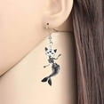 thumbnail image 2 of Cat Mermaid Skeleton Earring Earrings Acrylic Goth Rose Flower Dia De Los Muertos Earring, 2 of 5