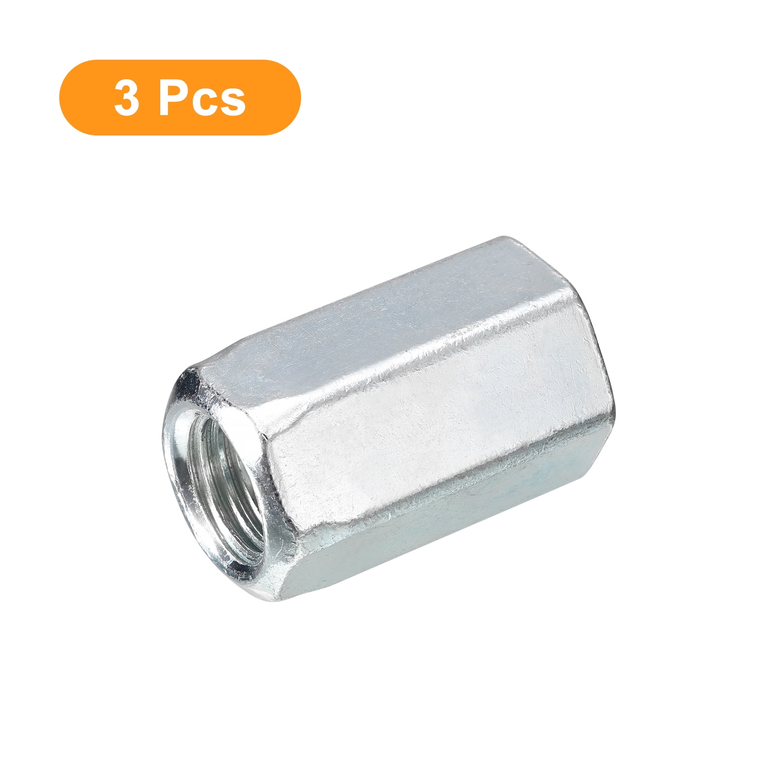 3pcs M20x30x50mm Coupling Nuts - Galvanized Carbon Steel Hex Threaded Rod Coupler for Furniture, Electronic, Industrial