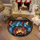thumbnail image 4 of Adornos navideños, regalos navideños, alfombras navideñas para sala de estar, dormitorio, redondas, para Europa y Estados Unidos, para sofá, mesa de centro, alfombrillas de poliéster de 60 cm., 4 of 7