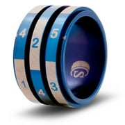 CritSuccess 3d6 Dice Ring with Triple 6 sided Die Spinner (Size 5 - Stainless Steel - Blue)
