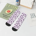 thumbnail image 5 of Salouo Violets Flowers Pattern Unisex Middle Tube Socks,Middle-Finger Knee High Socks Over The Calf Tube Stocking Crew Stockings for Women and Men Tube Socks, 5 of 8