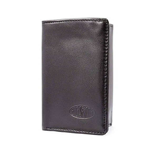Big Skinny Portefeuille Mince en Cuir Tri-Fold pour Hommes, Noir