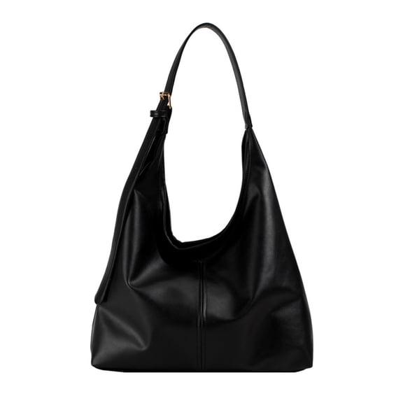 Hobo Bags for Women, Slouchy Tote, PU Leather Shoulder Purses, Black Tote Bags