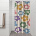 thumbnail image 2 of Colorful Daisy Flower Silhouette Pattern Shower Curtain 36"x72" ,Bathroom Decorative Shower Curtains Set with 12 Hooks,Modern Waterproof Washable Shower Curtain, 2 of 6