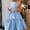 Light Blue, variant on Tbopshirt Wedding Guest Dresses for Women,Fashion Women Round Neck Sleeveless Ruffle Summer Solid Zipper Bandage Dress