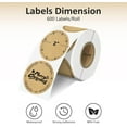 thumbnail image 5 of 2'' Christmas Thermal Labels - 600pcs Round Thermal Printer Labels with Flower Border, Waterproof Thermal Printer Stickers for Logo Design, Name/Price Tag, Thanks Card, Address, QR Code (Brown), 5 of 6