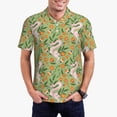 thumbnail image 2 of Balery Snake And Floral Printed Men’s Short Sleeve Polo Shirt, Midweight Men's Shirt,Golf Polo shirts -X-Large, 2 of 8