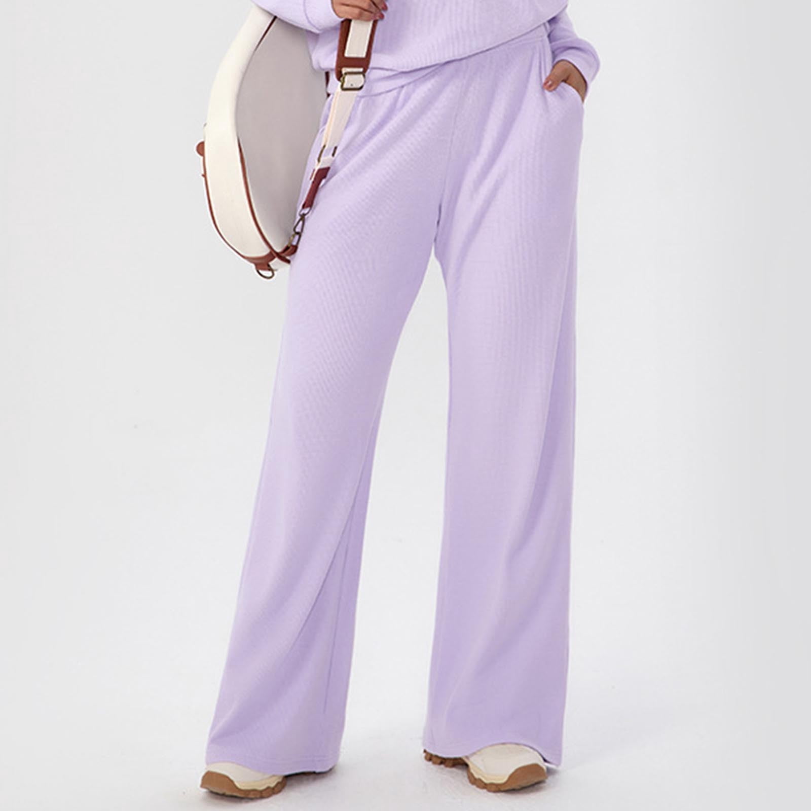 Fewfanhot Yoga Pants Women Fleece Sweat Pants Fall Spring Teen Baggy Jogger Sweatpant with Pockets