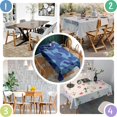 thumbnail image 4 of Blue Camo Wavy Shapes Pattern Rectangle Tablecloth 60"x84",Waterproof Polyester Rectangle Table Cloth, Wipeable Spillproof Polyester Tablecloth for Dining, Camping, Indoor and Outdoor, 4 of 5