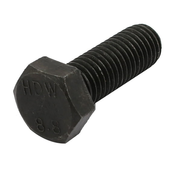 Unique Bargains 8.8 Grade M12x35mm Full Threaded Left Hand Thread Hex Head Bolt Black