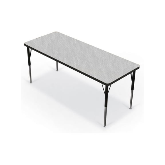 BALT Activity Table - 24"X60" Rectangle - Gray Nebula Top Surface - Black Edgeband
