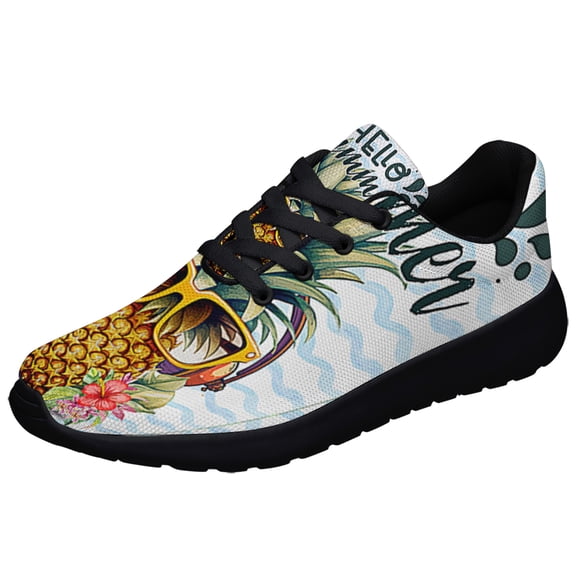 Hello Summer Pineapple Shoes Sneakers Black Size 3.5