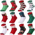 thumbnail image 2 of 12 pares de calcetines navideños para mujer, calcetines navideños de vellón coral grueso, calcetines navideños mullidos para mujer, calcetines cálidos y acogedores de invierno hasta la mitad de la pan, 2 of 7