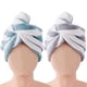 thumbnail image 3 of 2 toallas de microfibra para el cabello, secado rápido, gorro absorbente para el cabello seco para mujeres, turbante suave para la cabeza del baño, 3 of 5