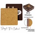 thumbnail image 4 of Inkdotpot Set of 6 Drink Coasters Easy Clean 4-inch SquareCoastersCork Base-Reusable- Animals, 4 of 8