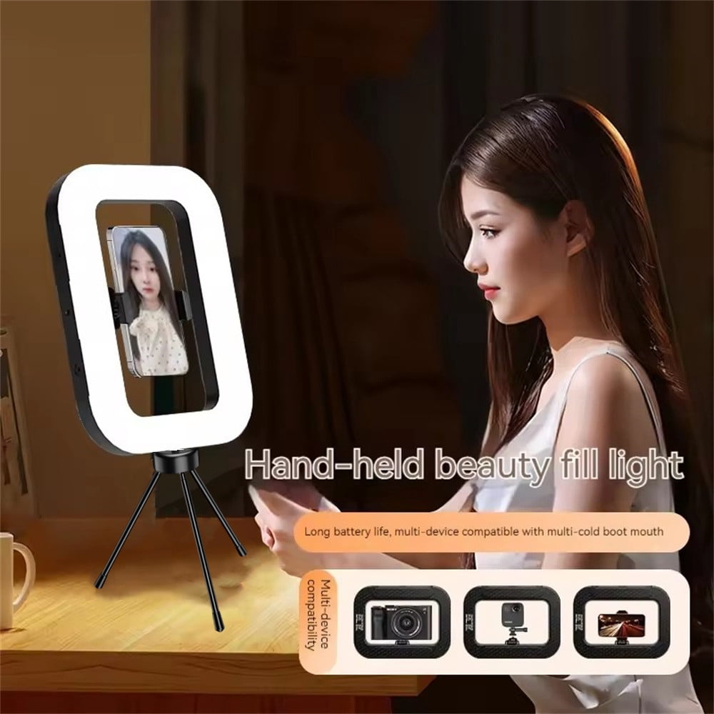 FANGTUOSI Selfie fill Light Photography Lighting Led square Lamp for Video Recording Live Broadcast Mobile fill light with clip