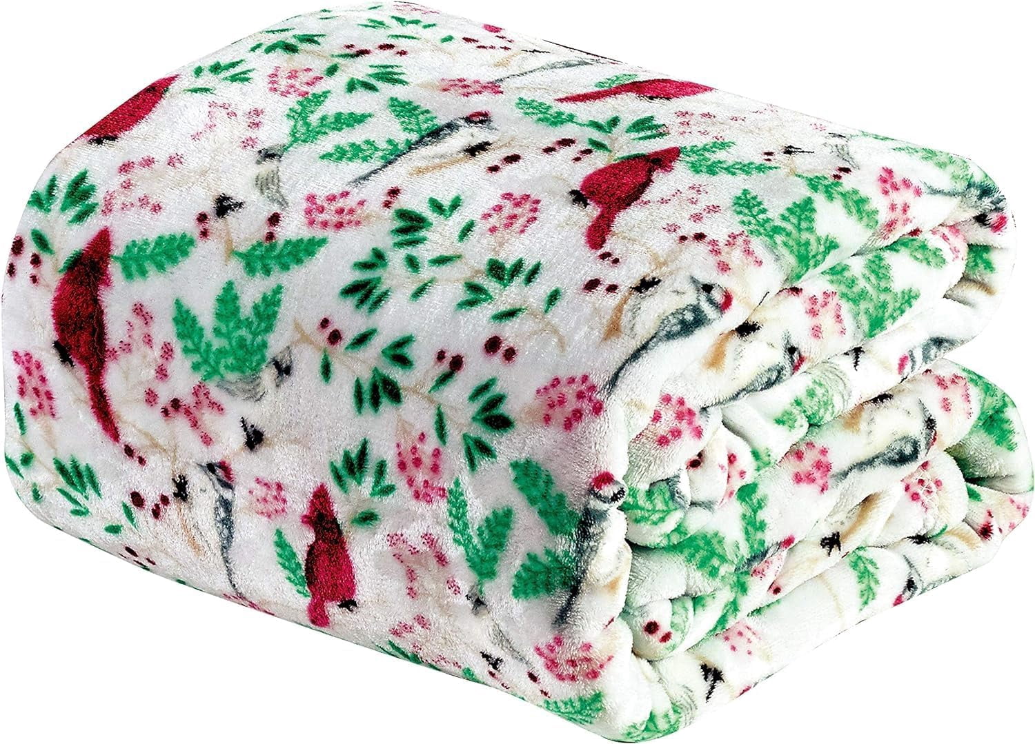 Elegant Comfort Lightweight Printed Throw Blanket- All Season, Ultra Soft, Cozy and Plush- Decorative Throw Blankets, Perfect for Lounging, 50 x 60 inches, Cardinal, Throw Blanket