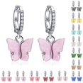 thumbnail image 2 of Women Butterfly Earrings Rhinestone Copper Pierced Earrings Dangle Earrings, 2 of 10