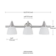 thumbnail image 2 of Globe Electric 216844 3 Light Brushed Steel Vanity Set, 2 of 3