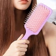 thumbnail image 2 of Paddle Hair Brush with Soft Bristles Scalp Massage Cushion for Thick Curly Wet and Dry Hair Purple, 2 of 4