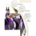 thumbnail image 2 of Purple Stripe Table Cloth, Black Grey White Gradient Striped Geometric Waterproof Tablecloth for Rectangle Tables, Reusable Washable Fabric Table Cover for Restaurant Kitchen Dining Tables 54"x108", 2 of 6