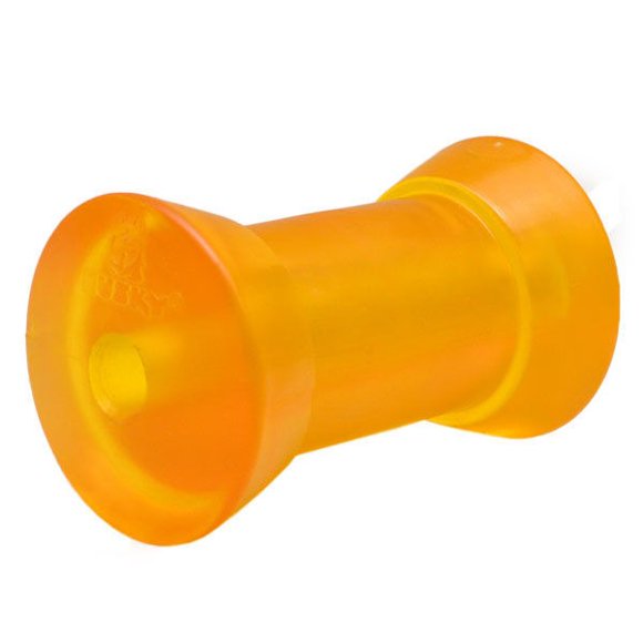 4 Inch Polyurethane Boat Trailer Bow Stop Roller Assembly With Bells – 1/2 Inch Shaft, TPU Material, Bulk Packaging