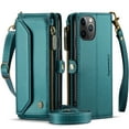 thumbnail image 2 of CaseMe Leather for iPhone 11 Pro 5.8-inch Case Wallet【RFID Blocking】with 7-Card Holder Zipper Bills Slot, Soft PU Leather Magnetic Shoulder Wrist Strap for iPhone 11 Pro 5.8-inch Wallet Case Women, 2 of 11