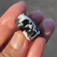 thumbnail image 3 of MATROOY Natural Black Zebra stone Lotus flower skull Quartz Crystal Skull Healing 1PC, 3 of 9