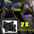 thumbnail image 2 of 2 piezas de cojines de cuero PU para reposacabezas de coche, cojín para reposacabezas, almohada suave para el cuello para el asiento del coche, 2 of 8