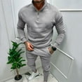 thumbnail image 4 of Outfmvch Hoodies for Men Mens Sweatpants Mens Thermals Top and Bottom Set Sweatpants for Men Autumn and Winter Solid Color Long Sleeved Padded Zipper Stand Up Collar Two Piece Set Gray 2xl, 4 of 6