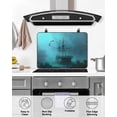 thumbnail image 4 of Large Induction Cooktop Protector Mat Ocean Shipwrecks Stove Top Covers for Electric Stove, Coastal Nautical Dolphins Vintage Decorative Stove Burner Cover Mats, Glass Top Stove Cover, 4 of 7