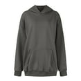 thumbnail image 4 of Jinhomg Women's Oversized Sweatshirts Loose Fit Comfy Long Sleeve Crew Neck Hoodies 2025 Trendy Y2K Teen Girls Boyfriend Pullover Tops Dark Gray XXXL, 4 of 6