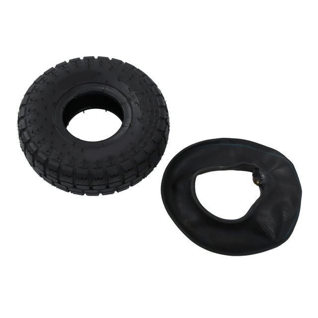 4.10/3.50-4in Tube, Multi Directional Sawtooth Tread Exact Fit Tire Inner Tube Set Versatile For Lawn Mowers For Hand Trucks For Snow Blowers