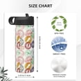 thumbnail image 4 of Sikiie Travel Stamp Print 18OZ Insulated Straw Cup, Portable Leak-proof Sports Water Bottle, Stainless Steel Water Cup Suitable for Home and Outdoor, 4 of 8