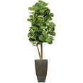 thumbnail image 4 of LCG Florals Artificial Tree, Fig Tree, 6 ft, Copper Metal Planter, 4 of 9