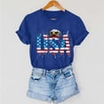 thumbnail image 5 of Cavosen American Flag Tops for Women Petite 4th of July Short Sleeve Round Neck Tops USA Star Striped Print T Shirts Lady XL Red White and Blue Casual Shirts Patriotic Tunic Tees Patriotic Outfits, 5 of 6