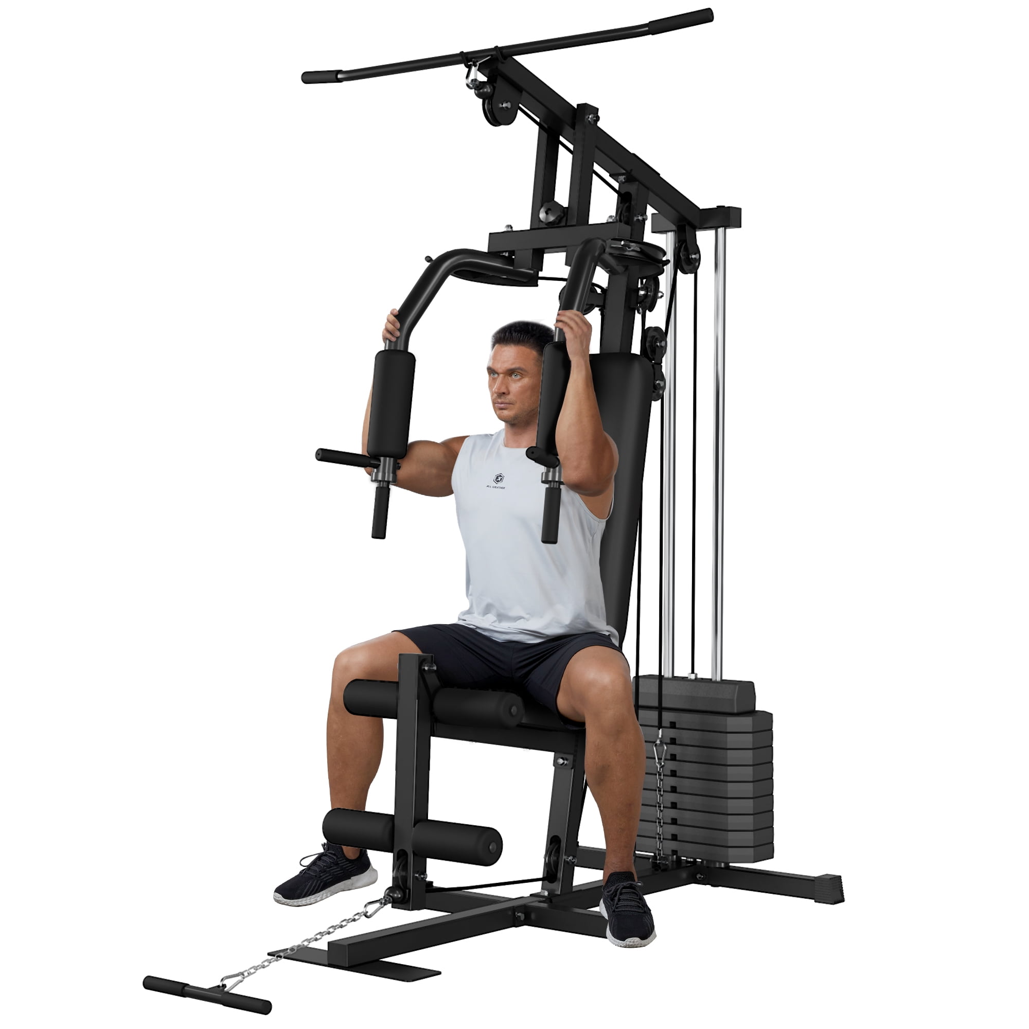 Garvee Multifunctional Home Gym Station with 100LBS Weight Stack, Full Body Strength Training