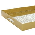 thumbnail image 6 of CosmoLiving by Cosmopolitan 16", 14"W Gold Plastic Mirrored Geometric Tray, 2-Pieces, 6 of 12