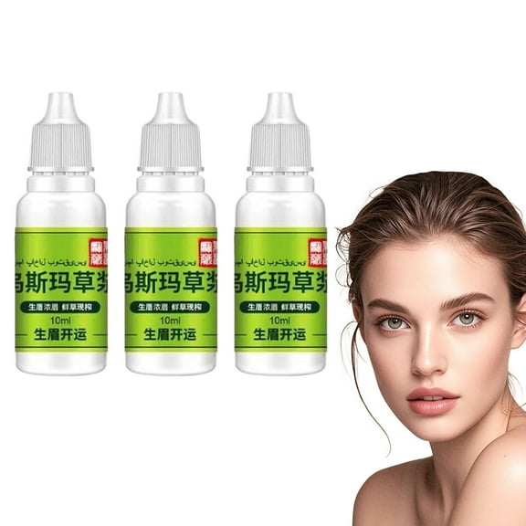 3PCS 10ml Usma Grass Extract Essence, Cilia Growth Nourishing Liquid for Hair Eyelash Eyebrow