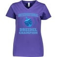 thumbnail image 3 of Inktastic Dreidel Champion Hanukkah with Blue Laurels Women's V-Neck T-Shirt, 3 of 5