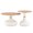 Off White + Wood + MDF+Metal, variant on FENGFAN 2-Piece Gourd Shaped Nesting Coffee Table Light Wood Grain MDF White Gold Metal Base Box Pack