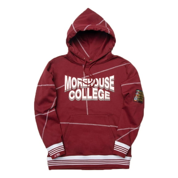 AACA Morehouse College Heavyweight HBCU Pride Hoodie, Men's Retro Pullover with Contrast Stitching