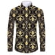 thumbnail image 2 of Camisas de manga corta con botones y estampado 3D de lujo de alta gama con patrón dorado para hombres, blusas de estilo callejero de moda, atuendos de hip hop, 2 of 5