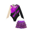 thumbnail image 5 of DPOIS Kids Girls Gymnastic Leotard with Skirt Sets Purple 8, 5 of 7