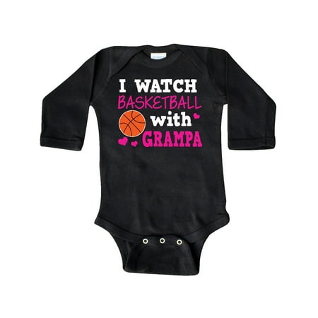 

Inktastic I Watch Basketball with Grampa Gift Baby Girl Long Sleeve Bodysuit
