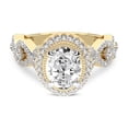 thumbnail image 3 of IGI Certified 4 Carat Oval Shape Lab Grown Diamond Engagement Ring | 14K Yellow Gold | Prestigia Criss Cross Halo Diamond Ring | FG-VS1-VS2 Quality Friendly Diamonds, 3 of 6