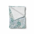 thumbnail image 2 of Vintage Soft Flannel Fleece Throw Blanket, Floral Theme Pale Roses Cuts by Stripes Blooming Flowers, Cozy Plush for Indoor and Outdoor Use, 60" x 80", Baby Blue Pale Teal, by Ambesonne, 2 of 6